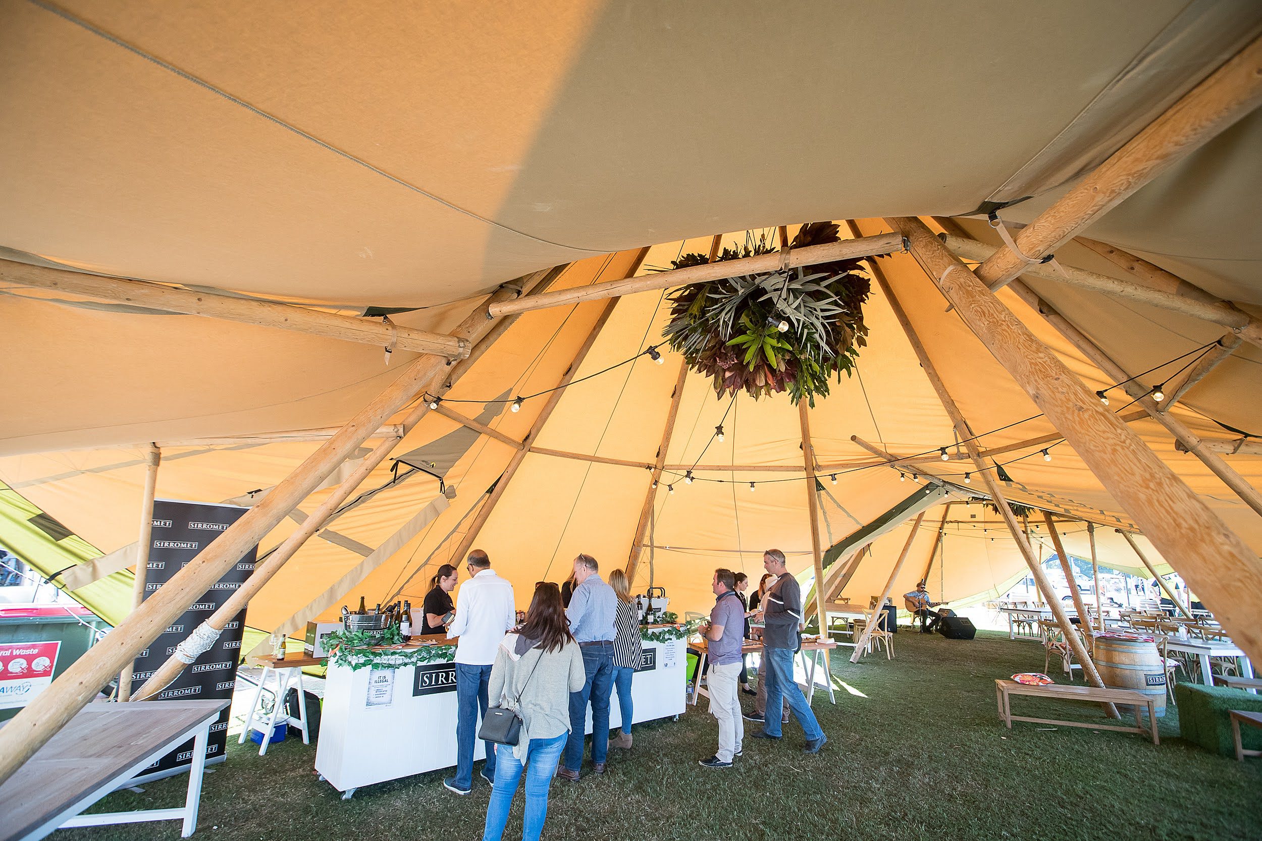 wine tasting under the tipis